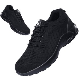 Safety shoes Mens Womens Work Steel Toe shoes Lightweight Air Cusion Work Safety Sneakers Anti-Smash Anti-Puncture Breathable Slip Resistant Construction Work Shoes Shock absorption Indestructible Shoes
