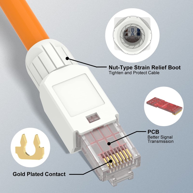 VCELINK Conector RJ45 sin herramientas, enchufe de terminación de campo