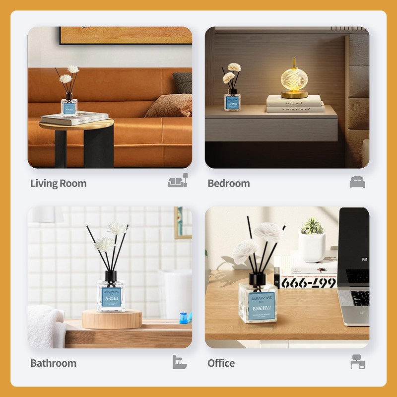 AurassenseECSL Reed Diffuser Set - 2 Bottles (1.69 fl oz/50ml