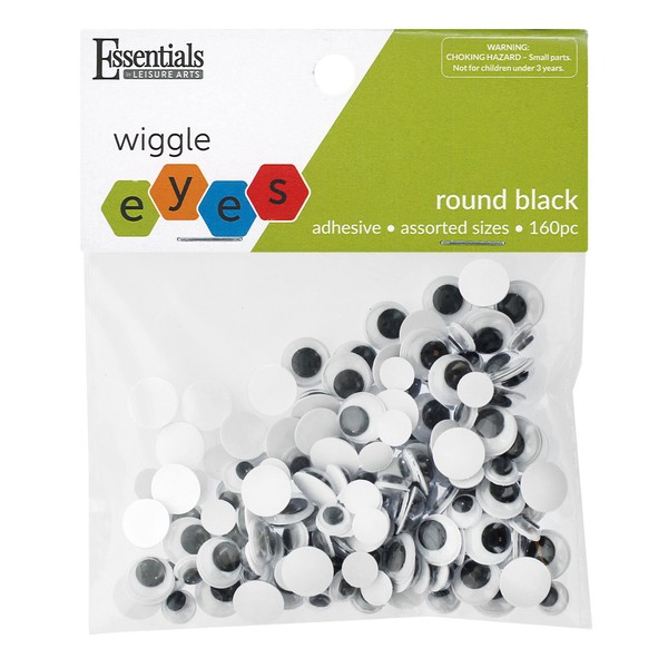 Essentials By Leisure Arts Eyes Sticky Back Moveable Assorted Black