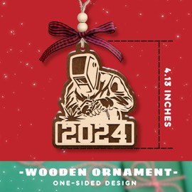 Welder Ornaments - Welder Christmas Ornament, Metal Worker Christmas Ornament - Gifts for Welder, Welder Gifts - Metal Worker Gifts for Men, Husband, Dad - Wood Christmas Ornament