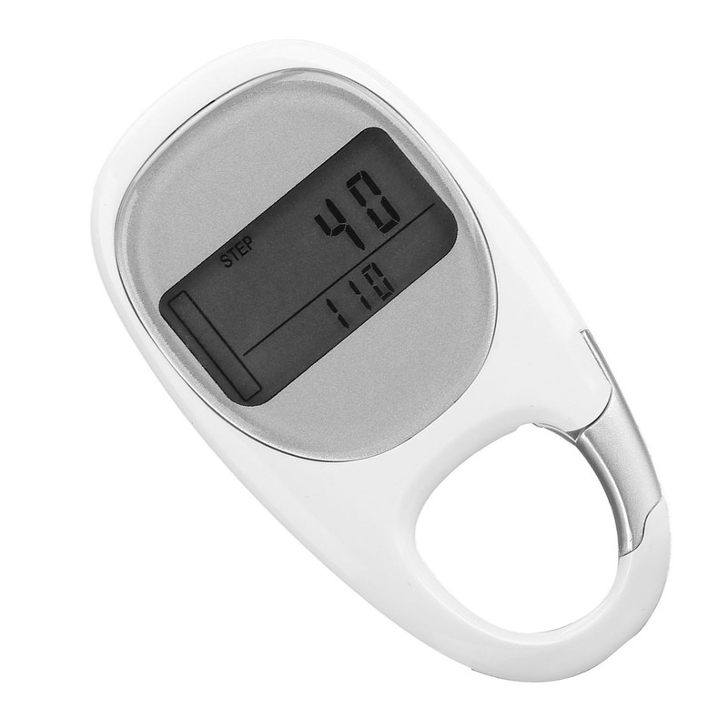 Step Counter Power Saving Mode Clear LCD Display Simple Carabiner