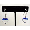 Murano Glass, Handcrafted Unique Jewelry, Heart Earrings, 925 Sterling Silver