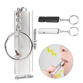 WeddHuis 2 Pcs Emergency Whistle Metal Whistle with Key Ring for School Gym Outdoor Camping Hiking Hunting Climbing