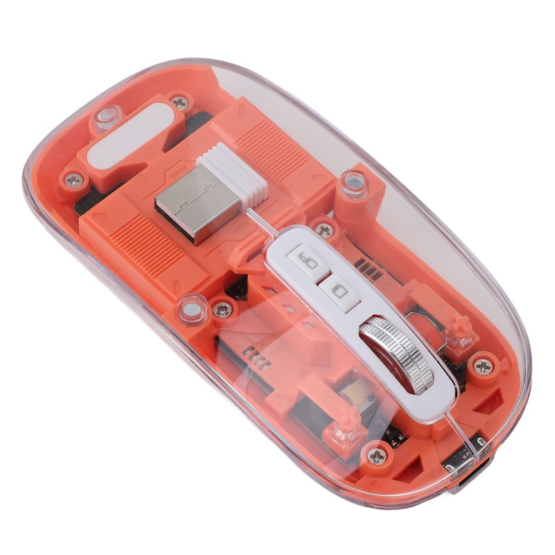 Transparent Computer Mouse 2.4G BT1 BT2 Tri Mode USB Rechargeable