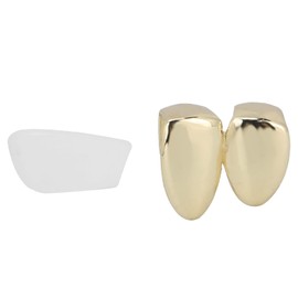 Rapper Costume Cosplay Plated Gold Grills Teeth, Rapper Style Grills For Your Teeth, Gold Teeth Decoration, Silver Hip Hop Teeth Brace, Teeth Grillz (Gold)