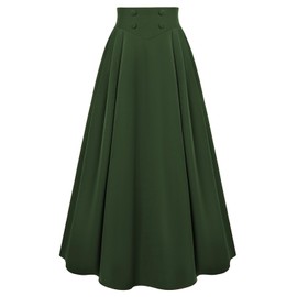 Scarlet Darkness Green Skirts for Women Ren Faire Cottagecore Long Fall Skirt Green M