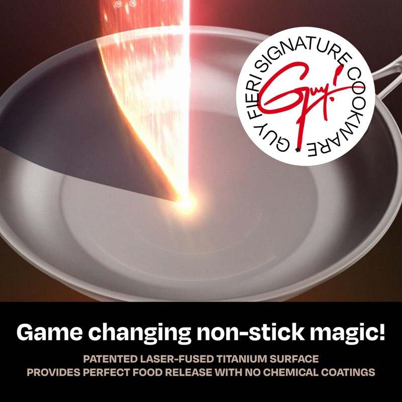 Guy Fieri's Flavortown Laser Titanium 2-Quart Sauce Pan with Lid