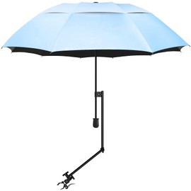 XLINGZA UPF 50+ Beach Umbrella with Adjustable Universal Clamp