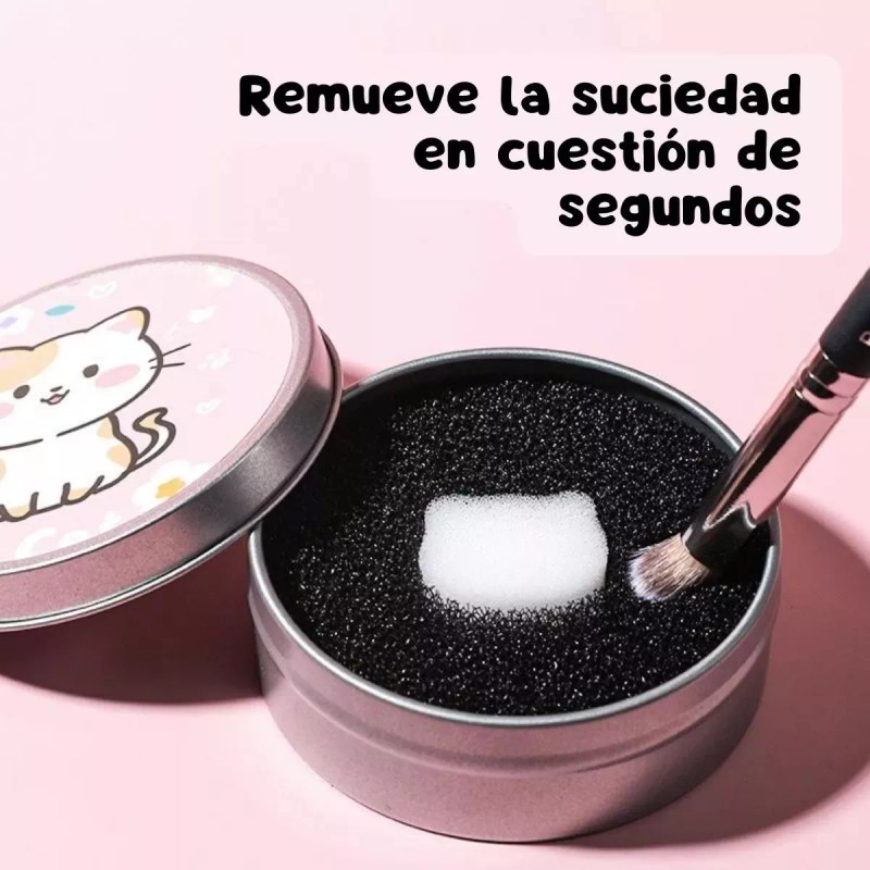 Universo en Linea Limpia Brochas En Seco Maquillaje Estuche Esponja