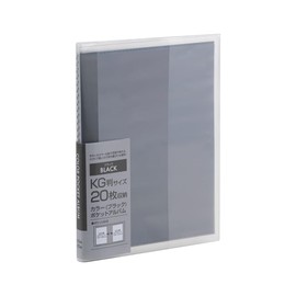 Nakabayashi PCKG-20-D Color Pocket Album, Welded Type, KG Type, 1 Tier Pocket, Holds 20 Pieces, Black
