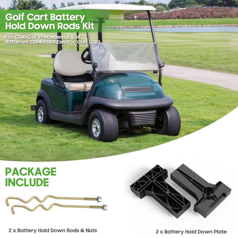 10L0L Golf Cart Battery Hold Down Rod and Plate for
