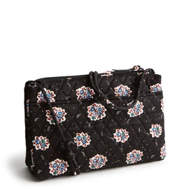 Vera Bradley Women's Premium Cotton Foxbury Crossbody Purse, Feathery Bouquets, One Size