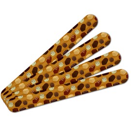Gourmet Chocolate Candy Sweets Pattern Double-Sided Nail File Emery Board Set 4 Pack