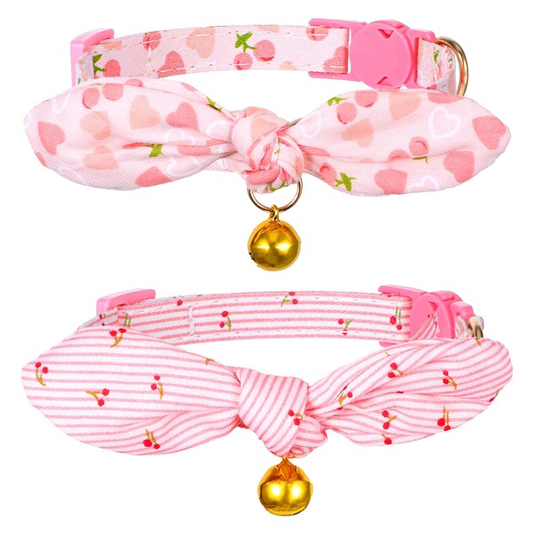 2pcs Cat Collars Breakaway with Bells, Adjustable Cats Collar with