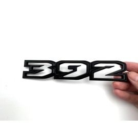 1x Paint 392 Emblems Front Fender Hood 3D Badge Nameplate Letter Compatiable with 2021-2024 Wrangler (Matte Black)