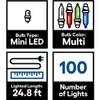 5 STAR BUYER RATED Holiday Living 100-Count 24.75-ft Multicolor LED