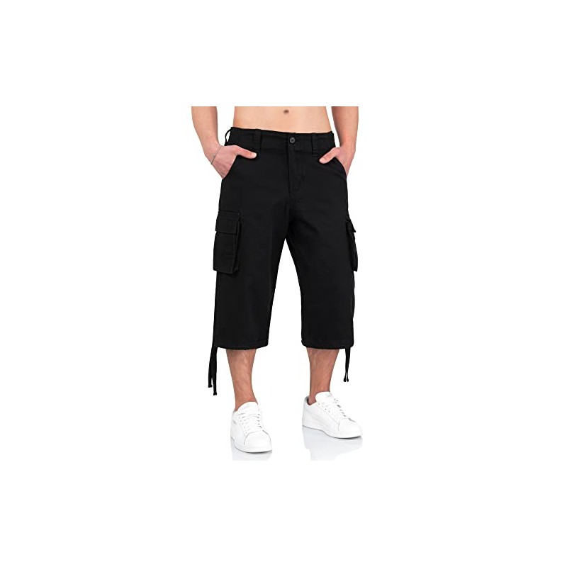 Surplus Trooper Legend 3/4 Mens Cargo Shorts, Black, L