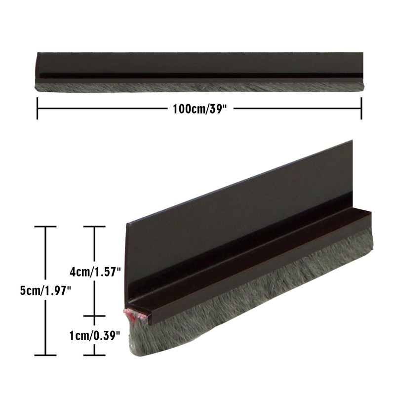 Door Draft Stopper Bottom Seal - 39" with Brush Rubber