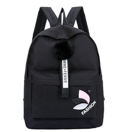 Su Xi Guo Black Bookbag Small Black Backpack Basic Waterproof Black Bookbag Travel Daypack Aesthetic Camping Cute Backpack for Office Shopping Hiking Trip Daily Use Laptop Bag