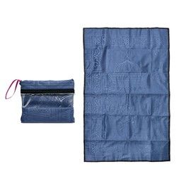 Hitopin Portable Muslim Prayer Rug, Soft Muslim Prayer Mat, Ramadan Portable Travel Prayer Mat, Muslim Prayer Carpet, Islamic Prayer Mat for Muslim Women&Men, Soft Luxury, for Muslim Prayer-Dark Blue