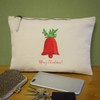 'Merry Christmas Greeting With Red Bell ' Canvas Clutch Bag/Accessory