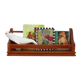 Melody Jane Dolls Houses Dollhouse Seal Teddy & Book on a Shelf Wooden Miniature Nursery Accessories