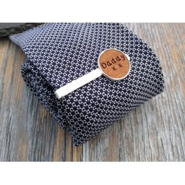 Daddy Tie Clip, Wooden Tie Bar, Mens Necktie Clasp Clip Clamp Pin, Engraved 5th Anniversary Wedding Present, Gift for Dad, Groomsmen, Usher, Birthday, With Gift Box