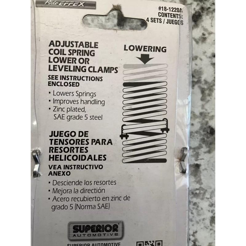 Superior 18-1220A Adjustable Coil Spring Lowering Leveling Clamps
