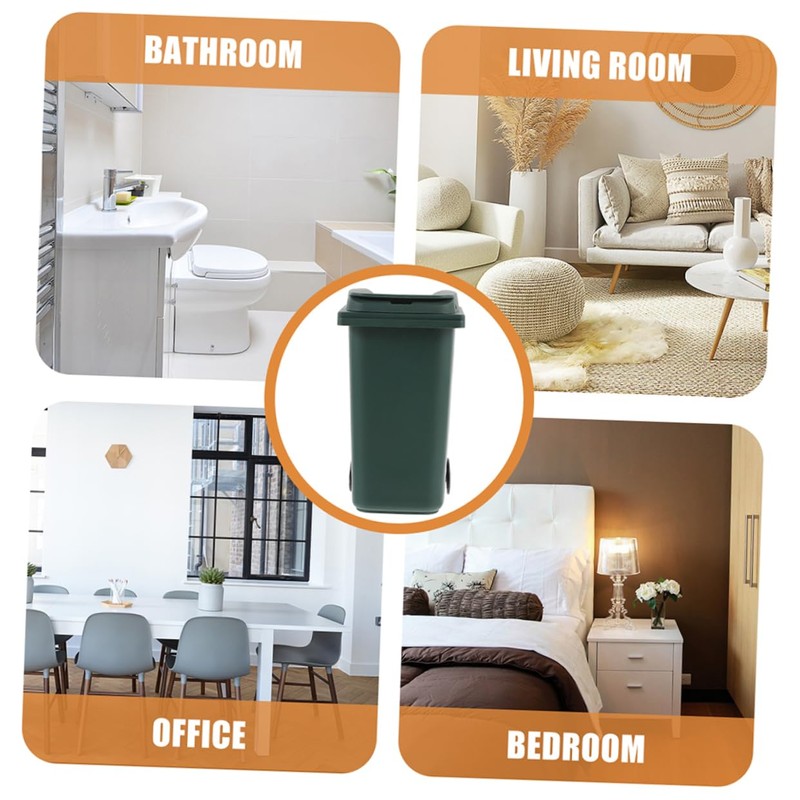 OSALADI 2pcs Mini Desktop Wastebasket Stylish Office Trash Can with