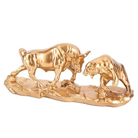 ZHANYUN Bull and Bear Statue，Wall Street Bull Statue，Charging Bull Statue Stock Market Decor，Bull Figurine Finance Office Decor Financial Advisors Stock Market Gifts Forex Day Trading Accessories