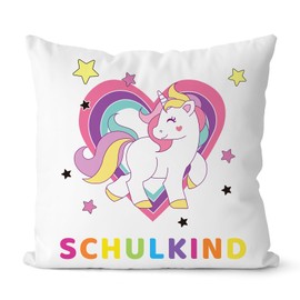 BOYATONG Gift for First Day of School Girl, Courage First Day of School Unicorn Cushion Cover with Inspirational Sayings, School Gift, School Child, Unicorn Gifts for Girls, Motivational Gifts