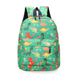 TOPWAYS Cute Backpack School Bag, Multifunctional storage Waterproof Nylon Large Rucksack Elementary Schoolbag Book Casual Daypack for Girls Boys 3-8 years old (Green Dinosaur)