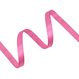 Kryvus Hot Pink Satin Ribbon, 6mm x 22M Single Face Hot Pink Ribbon, Solid Color Satin Ribbon Perfect for Gift Wrapping, Crafts, Bow Making, Sewing and Wedding Decorations