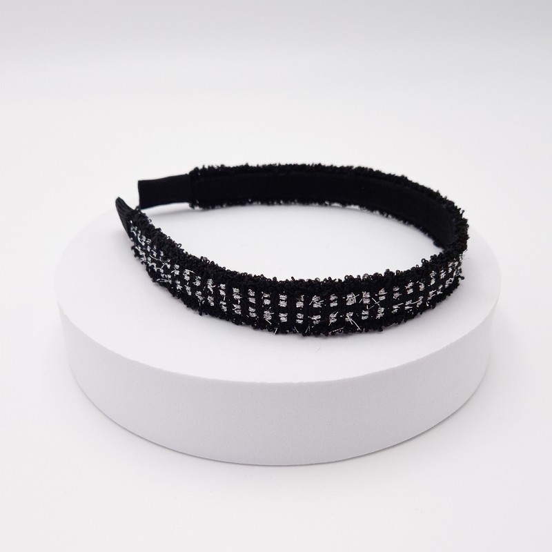 Burnaby Black Silver Tweed Hairband / 버나비 블랙 실버 트위드