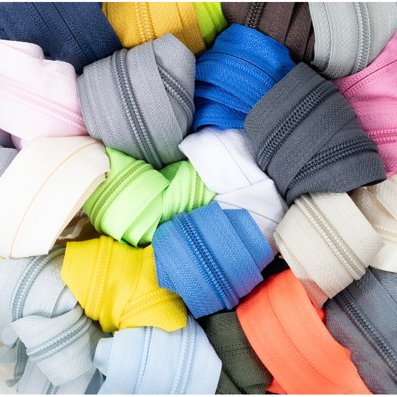 AERZETIX - Set of 8 Spiral Zippers N°5 40 cm