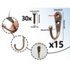 Lhbwhiz Pack of 15 hooks, mini coat hooks, key hooks,