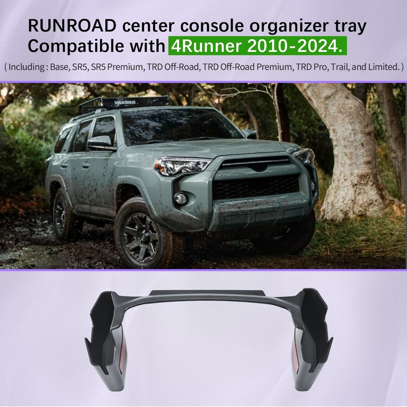 RUNROAD Center Console Organizer for 2010-2024 Toyota 4Runner Accessories