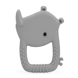 Mordedera de Silicona Loulou Lollipop (Para Bebé) | Juguete de Dentición con Texturas de Alivio | Apto para Congelador | Libre de BPA y Grado Alimenticio (4M+) | Rinoceronte