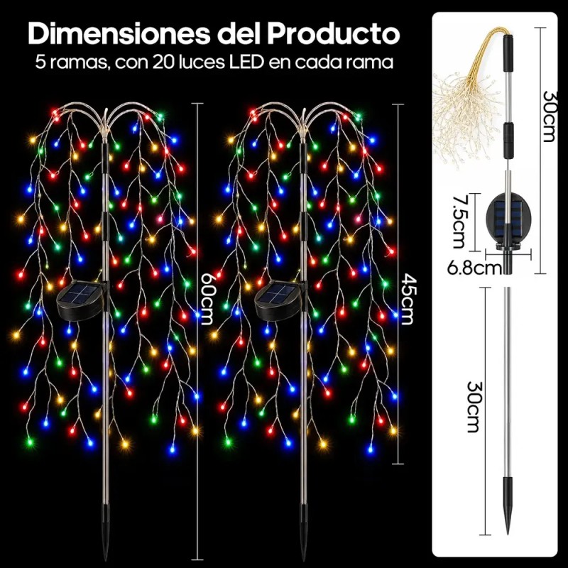 Goodea - 2 luces de decoración solar al aire libre