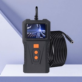 Telituny Prohd Industrial Endoscope, 5M Waterproof Boorscope with 2 HD Screens, 1080p Dual Cameras, 360° Rotatable Lens, 8 Adjustable LEDs for Automotive and