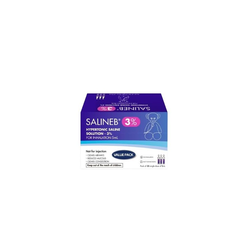 SALINEB Salineb 3% Hypertonic Saline Solution Vials for Inhalation Pack