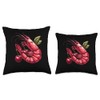 Cherry Shrimp 90s Retro Throw Pillow