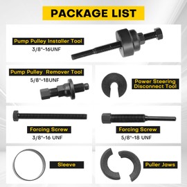 Acymner Power Steering Pulley Puller and Installer Tool Kit | Power Steering Pump Pulley Kit, Remover & Installer for Power Steering, Water Pump, and Vacuum Pump Pulleys