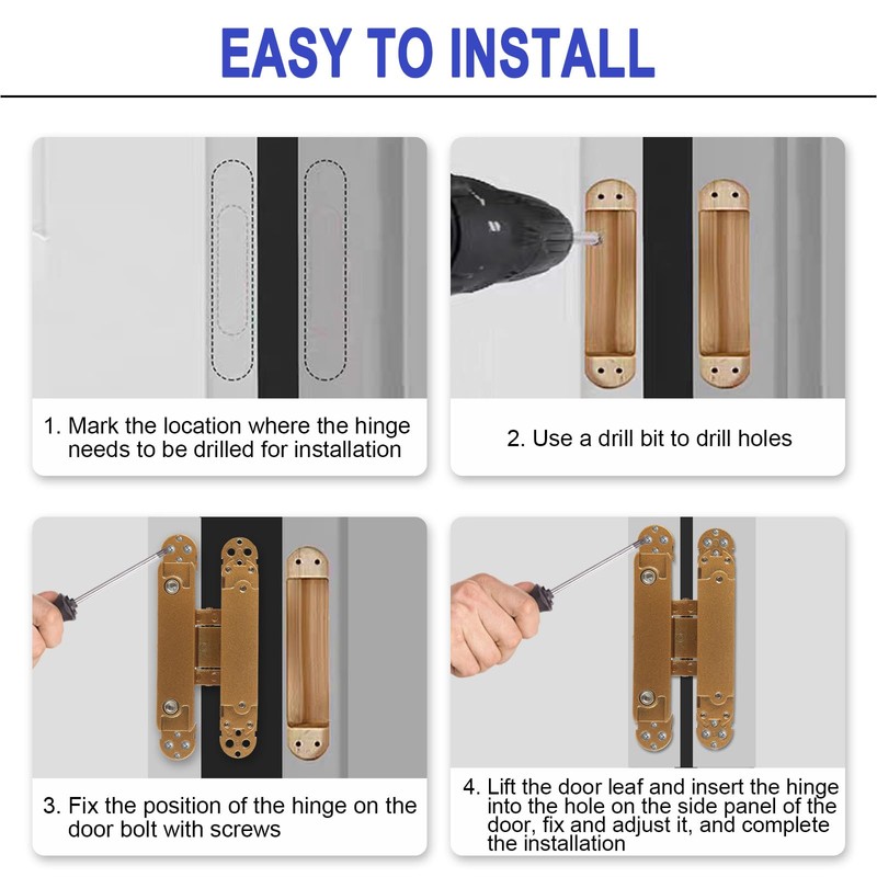 LOPYXBR 2 PCS 6 Inch Hidden Door Hinge Heavy Duty