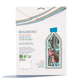 Beaumont Tropical Leaves Musical Polishing & Cleaning Patterned Instruments Trumpet Clarinet Sax Flute Recycled Microfibre Cleaning Cloth Brass Silver 40 x 30 cm (BFC4030-TL)