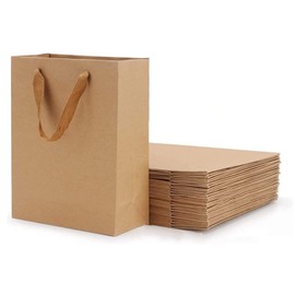 Samucos Paper Bag Gift Bag Kraft Paper Wrapping Bag Handbag Storage Bag Present Bag Wrapping Bag Thick Solid Color Gift Gift Box Bag Small Item Storage Gift Wrapping Birthday Wedding Use Souvenir