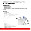 IML Regadera Cuadrada + Tubo 50cm + Regadera Telefono 2