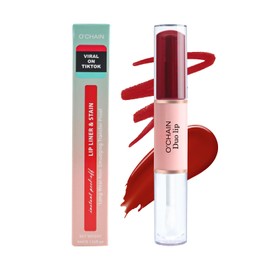 O'CHAIN Peel Off Lip Stain & Lip Liner Masque – Velvet Matte Finish Long Lasting Waterproof and Transfer Proof Lip Tint, with Moisturizing Formula Oil for Soft, Hydrated Lips (04 HONEYMOON)