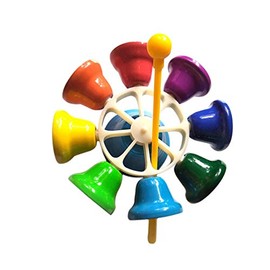Toyvian Musical Hand Bell 8 Note Metal Hand Bells Percussion Instruments Musical Instrument Educational Toy For Kids Toddler